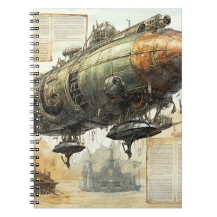 Vintage Steampunk Zeppelin (8) Notebook