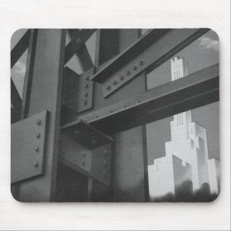 Vintage Steel Construction Skyscraper Architecture Mouse Pad