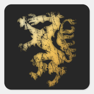 Vintage Steiermark Österreich Panther Gold Square Sticker