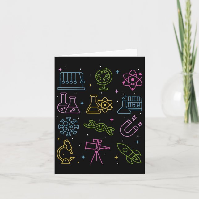 Vintage Stem Science Technology Engineering Math T Card (Front)