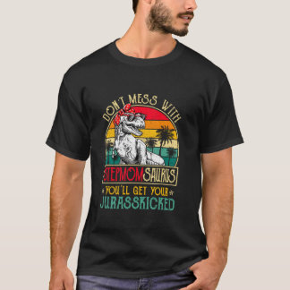 Vintage Stepmomsaurus Retro Dinosaurs Lover Mother T-Shirt