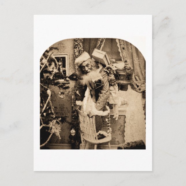 Vintage Stereoview - Christmas Delivery Holiday Postcard (Front)