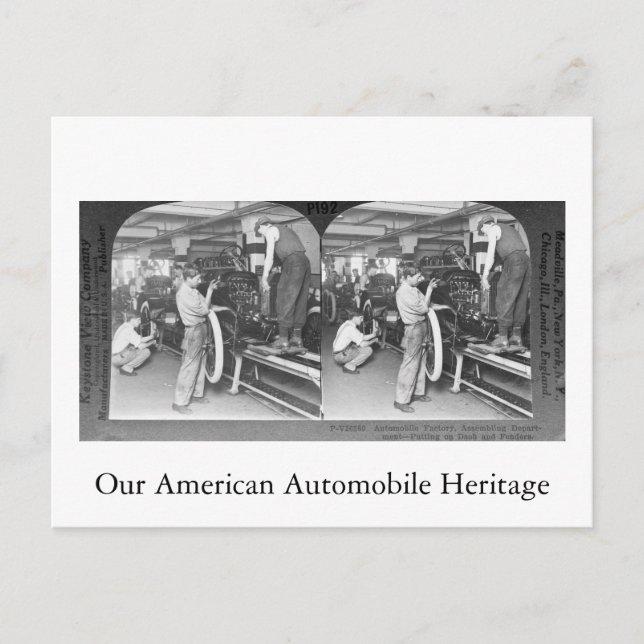 Vintage Stereoview Our Automobile Heritage Postcard (Front)