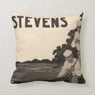 Vintage Stevens Firearms Gun Home Decor Pillow