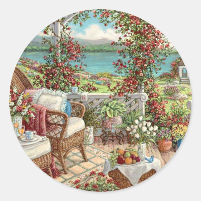 Vintage Sticker with Lots of Flowers, Garden Lands (Front)