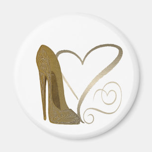 Vintage stiletto shoe hearts Magnet