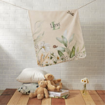 Vintage Still Life Floral Baby Receiving Blanket