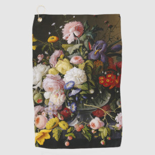Vintage Still Life Flowers and Fruits Golf Towel