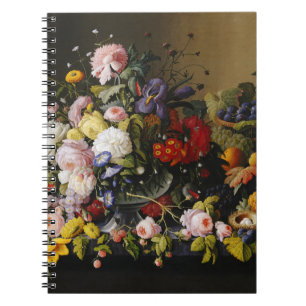 Vintage Still Life Flowers and Fruits Notebook