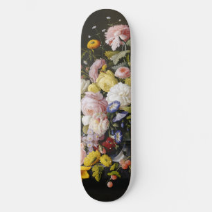 Vintage Still Life Flowers and Fruits Skateboard