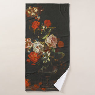 Vintage Still Life with Flowers Bath Towel Set