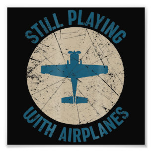 Vintage Still Playing With Aeroplanes Pilot Gift Photo Print
