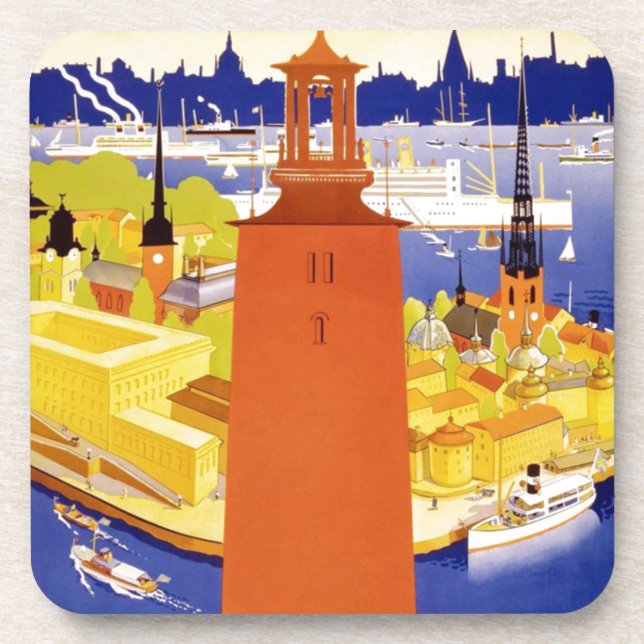 Vintage Stockholm Sweden Coaster (Front)