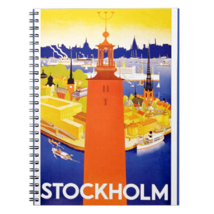 Vintage Stockholm Sweden Spiral Notebook