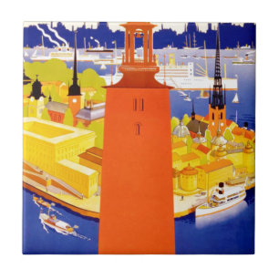 Vintage Stockholm Sweden Tile