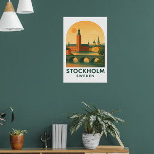 Vintage Stockholm Sweden Travel – Scandinavian  Poster