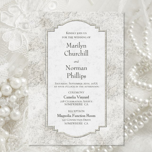 Vintage Stone Wedding Invitation (Creator Uploaded)