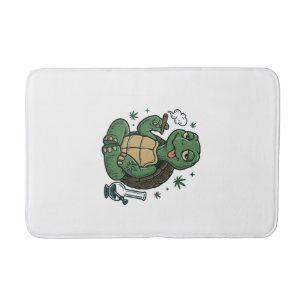 Vintage Stoner Turtle Vector Shirt Design_1 Bath Mat