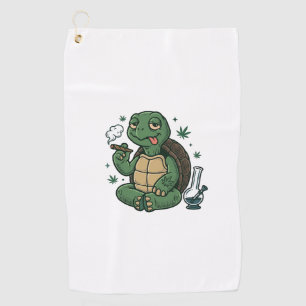 Vintage Stoner Turtle Vector Shirt Design_1 Golf Towel