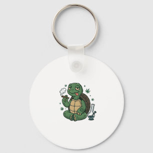 Vintage Stoner Turtle Vector Shirt Design_1 Key Ring