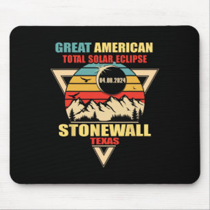 Vintage Stonewall Texas Total Solar Eclipse 2024 Mouse Pad