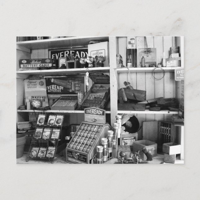 Vintage Store Shelves Postcard (Front)