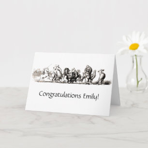 Vintage Storybook Animal Parade: Nursery Wall Art Card