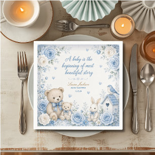 Vintage Storybook Bear Baby Shower  Napkin