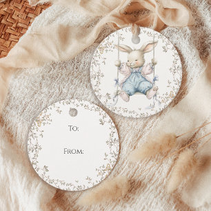 Vintage Storybook Bunny Baby Shower Favour Tags