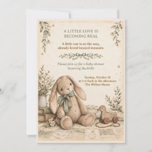 Vintage Storybook Bunny Baby Shower Invitation