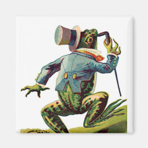 Vintage Storybook Dancing Frog Magnet