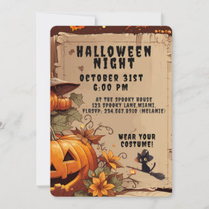 Vintage Storybook Kids Halloween Party Custom Invitation