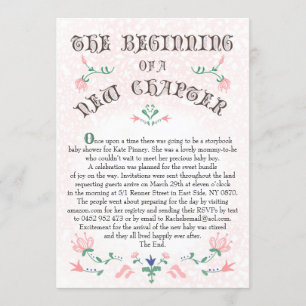 Vintage Storybook page Baby Shower Invitation