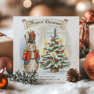 Vintage Storybook Peter Rabbit Christmas Holiday Card