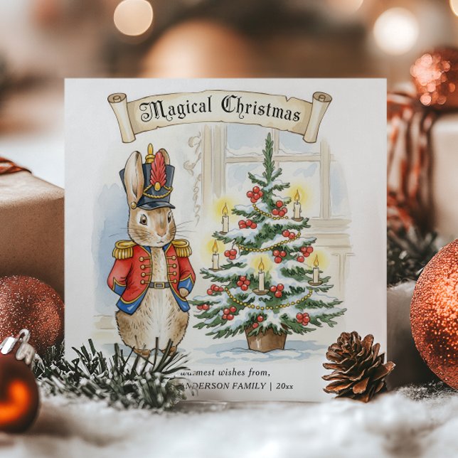Vintage Storybook Peter Rabbit Christmas Holiday Card (Creator Uploaded)