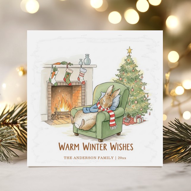 Vintage Storybook Peter Rabbit Holiday Card (Creator Uploaded)