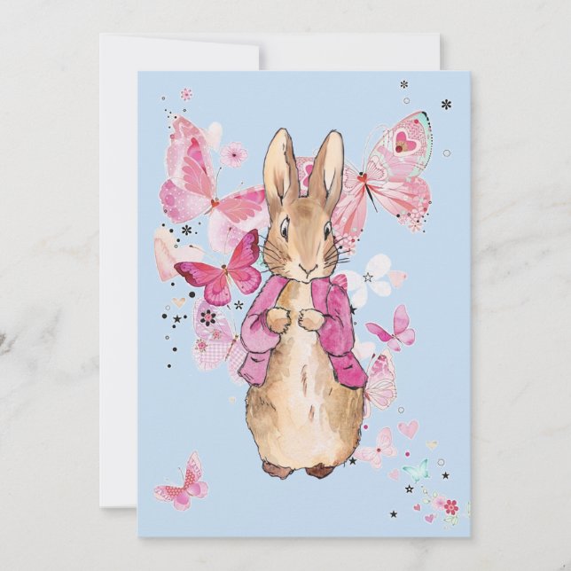Vintage storybook rabbit invitation (Front)