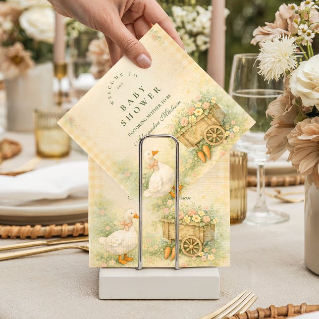 Vintage Storybook Silly Goose Baby Shower Napkin (Creator Uploaded)