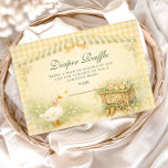 Vintage Storybook Silly Goose Diapper Raffle Enclosure Card<br><div class="desc">A charming storybook-style baby shower design featuring a sweet watercolor goose standing beside a nest filled with pastel eggs. Delicate spring flowers and soft greenery create a gentle countryside scene, while a blush bow and sage gingham background add a cozy cottagecore touch. The vintage illustration style and soft pastel palette...</div>