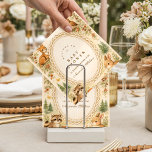 Vintage Storybook Woodland Baby Shower Napkin<br><div class="desc">This charming woodland baby shower design features adorable forest animals gathered around a delicate vintage frame, creating a warm storybook scene perfect for celebrating a little one on the way. Sweet illustrations of a bunny, raccoon, squirrel, and owl are surrounded by tiny mushrooms, pinecones, wildflowers, and soft woodland greenery. The...</div>