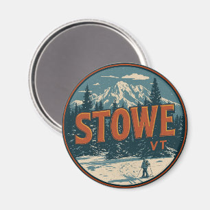 Vintage Stowe, VT outdoor winter trails ski slops Magnet