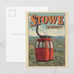 Vintage Stowe, VT outdoor winter trails ski slops  Postcard