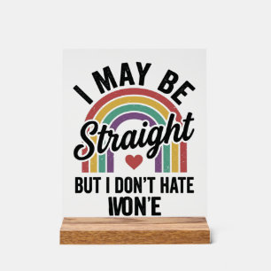 Vintage Straight But Kind Rainbow Pride Shirt_1 Acrylic Sign