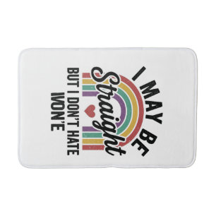 Vintage Straight But Kind Rainbow Pride Shirt_1 Bath Mat