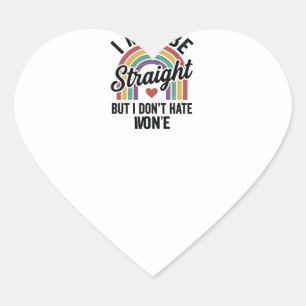 Vintage Straight But Kind Rainbow Pride Shirt_1 Heart Sticker