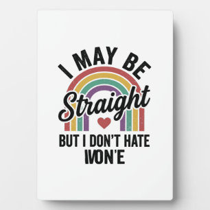 Vintage Straight But Kind Rainbow Pride Shirt_1 Plaque