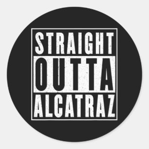 Vintage Straight Out Of Alcatraz Funny Trump Costu Classic Round Sticker