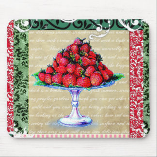 Vintage Strawberries Collage Mouse Pad