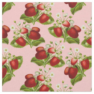 vintage strawberries fabric