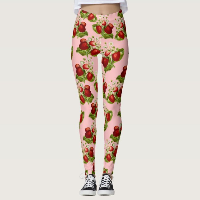 vintage strawberries leggings (Front)